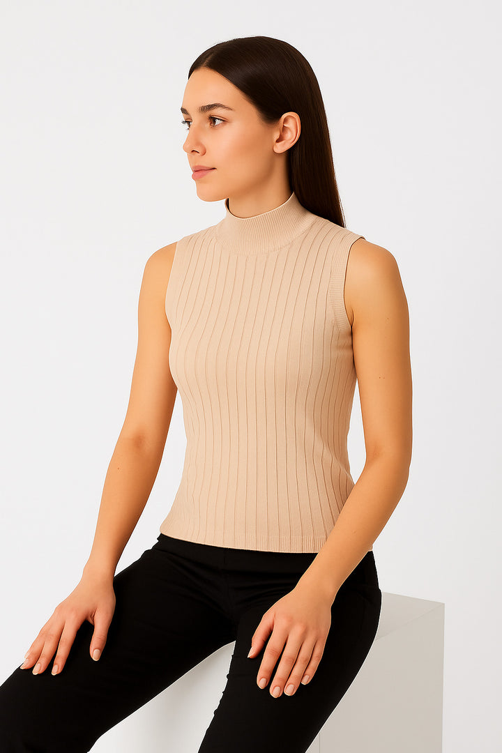 MPL Woman Sleeveless Ribbed Knit Sweater 15394 - Rancho Cucamonga
