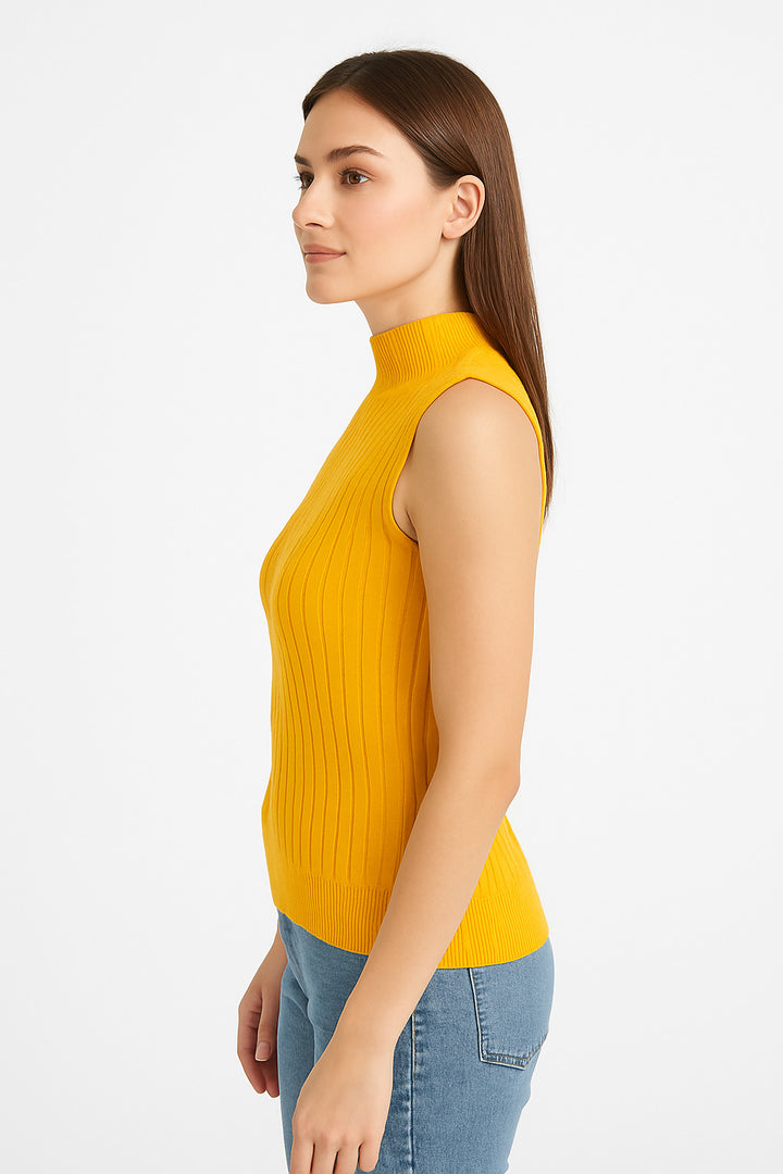 MPL Woman Sleeveless Ribbed Knit Sweater Blouse 15394 - Union City