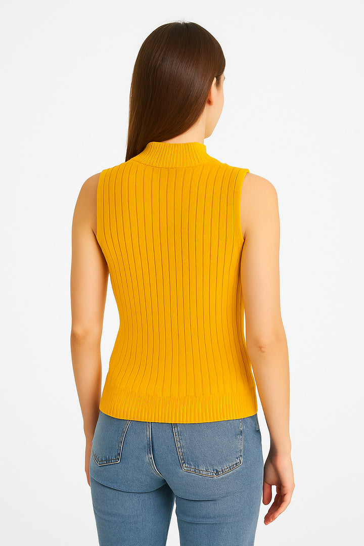 MPL Woman Sleeveless Ribbed Knit Sweater Blouse 15394 - Union City
