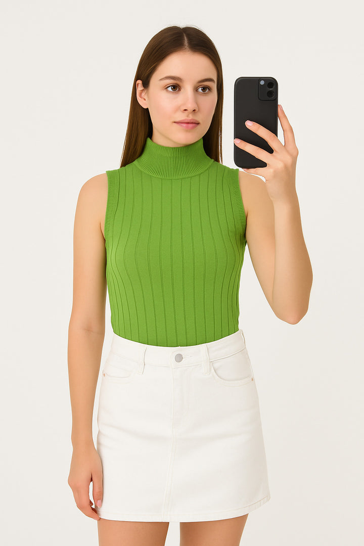MPL Woman Sleeveless Ribbed Knit Sweater 15394 - Oakton