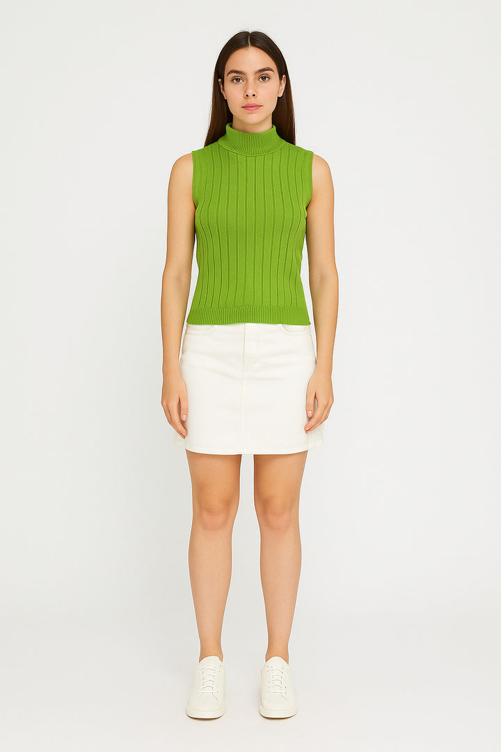 MPL Woman Sleeveless Ribbed Knit Sweater 15394 - Oakton