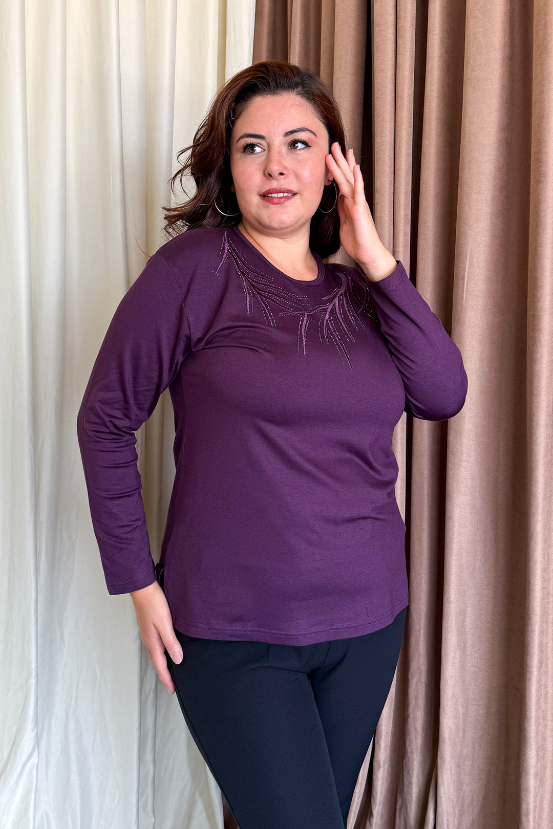 MPL Woman's Blouse with Stone Embroidery 12 - Brovary