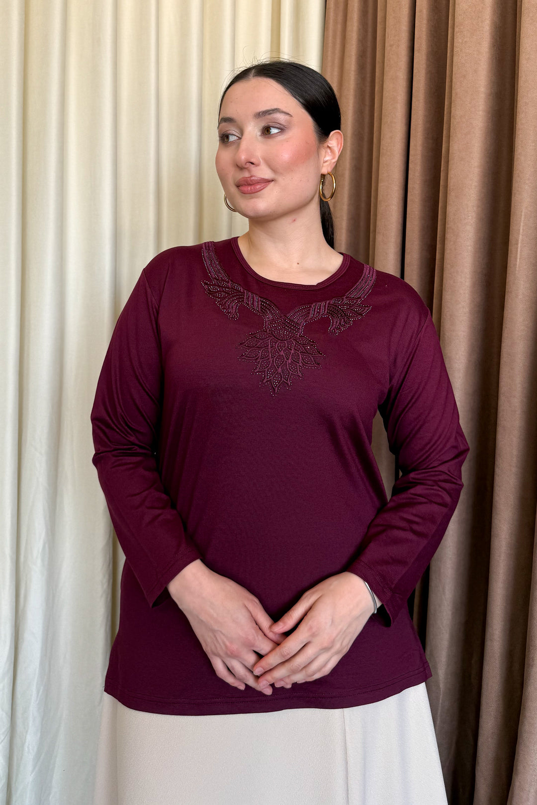MPL Woman's Blouse with Stone Embroidery 10 - Burke