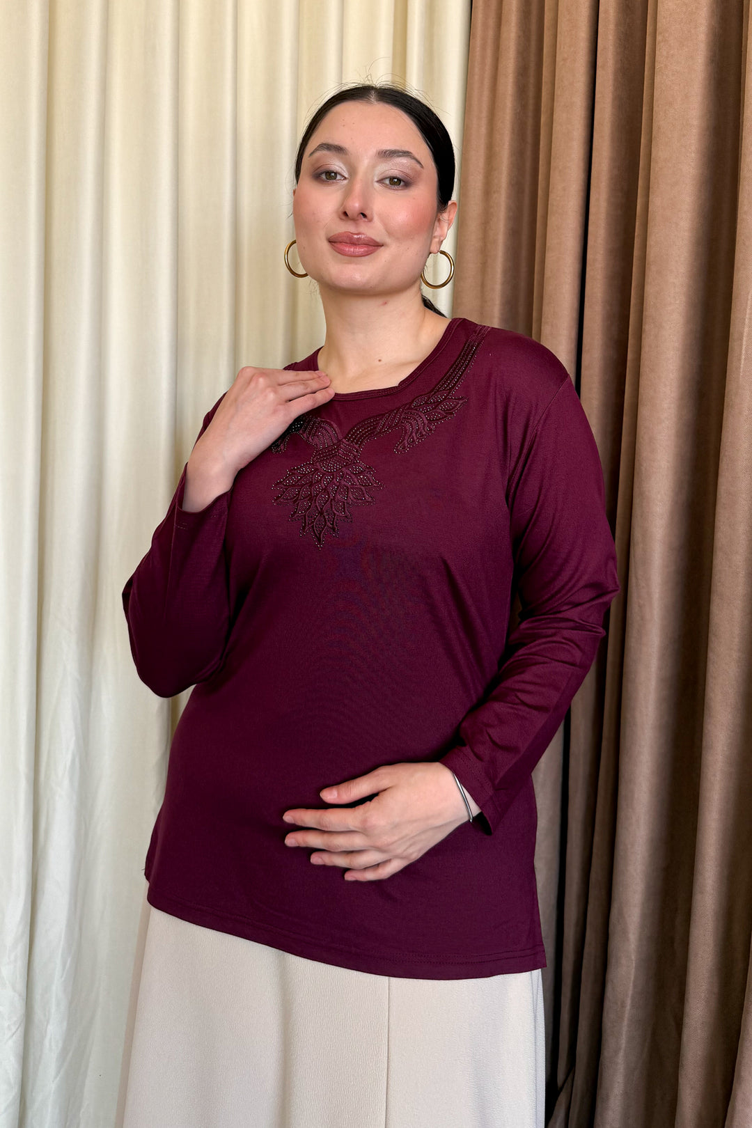 MPL Woman's Blouse with Stone Embroidery 10 - Burke