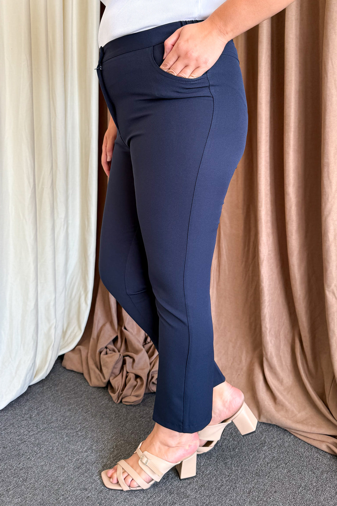 MPL Women's Elastic Waist Plus Size Fabric Pants 109 - Arcadia
