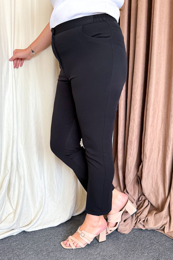 MPL Women's Elastic Waist Plus Size Fabric Pants 109 - Wesseling
