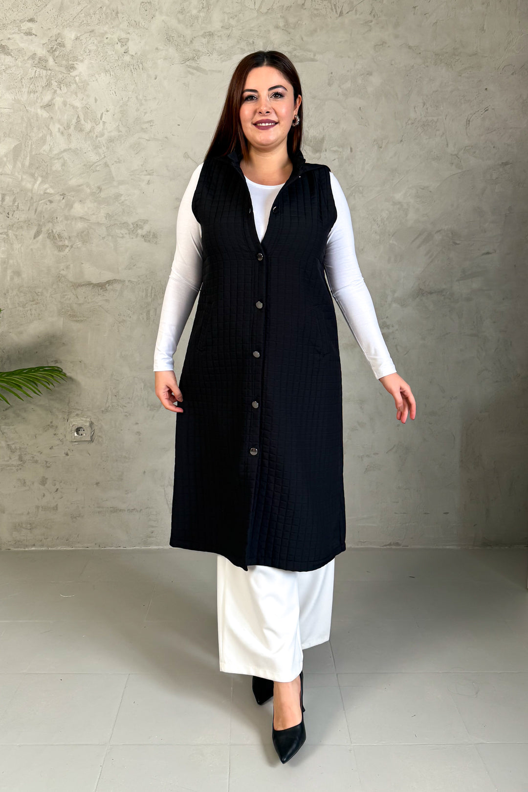 MPL Woman's Quilted Long Vest with Fringes 7544 - Oshawa