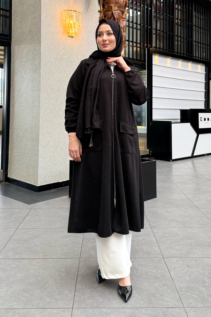 MPL Women's Plus Size Ottoman Zippered Long Coat 7517 - Louisville