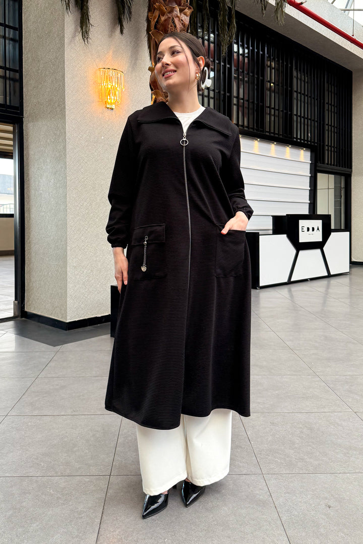 MPL Women's Plus Size Ottoman Zippered Long Coat 7517 - Louisville