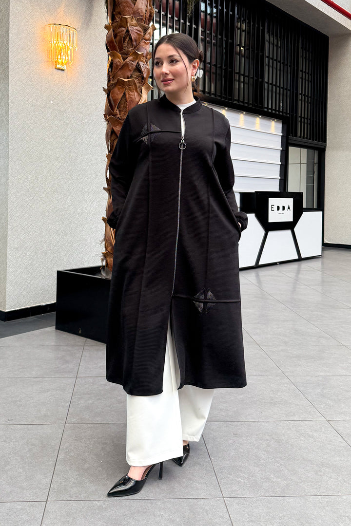 MPL Women's Plus Size Ottoman Stone-Embellished Coat 7518 - Hilversum