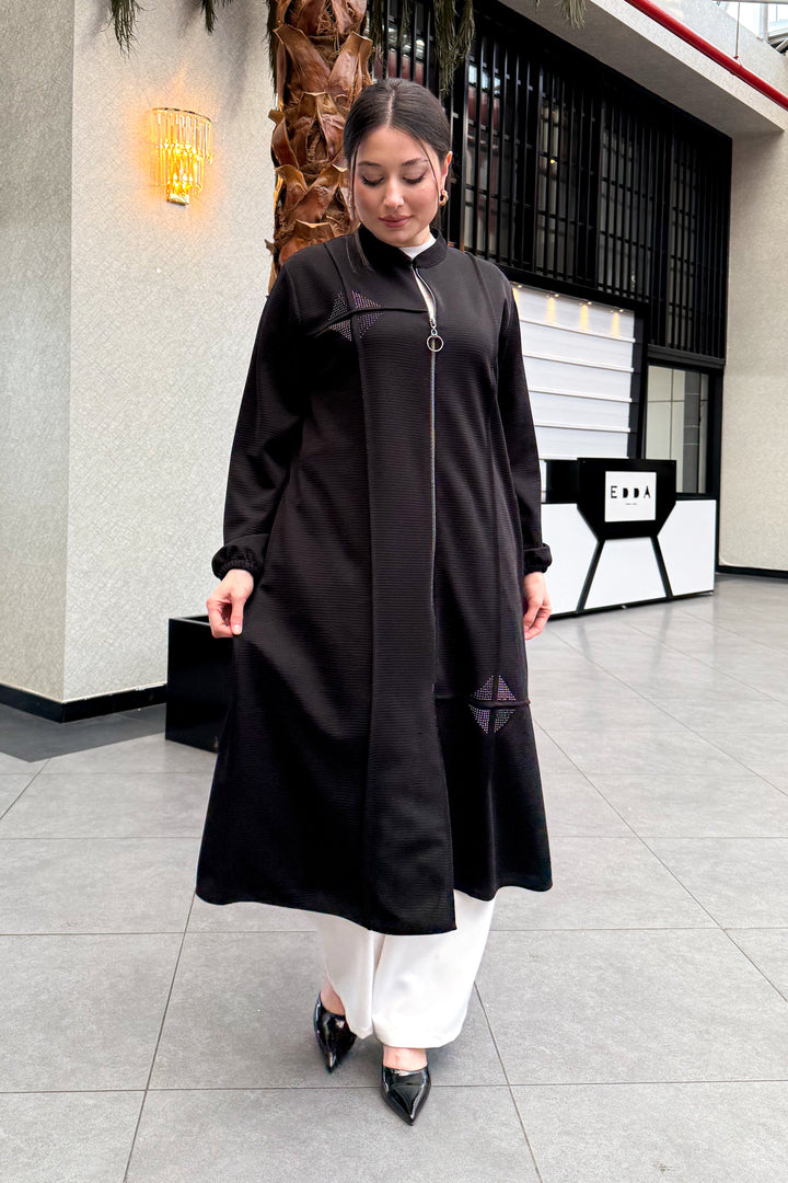 MPL Women's Plus Size Ottoman Stone-Embellished Coat 7518 - Hilversum