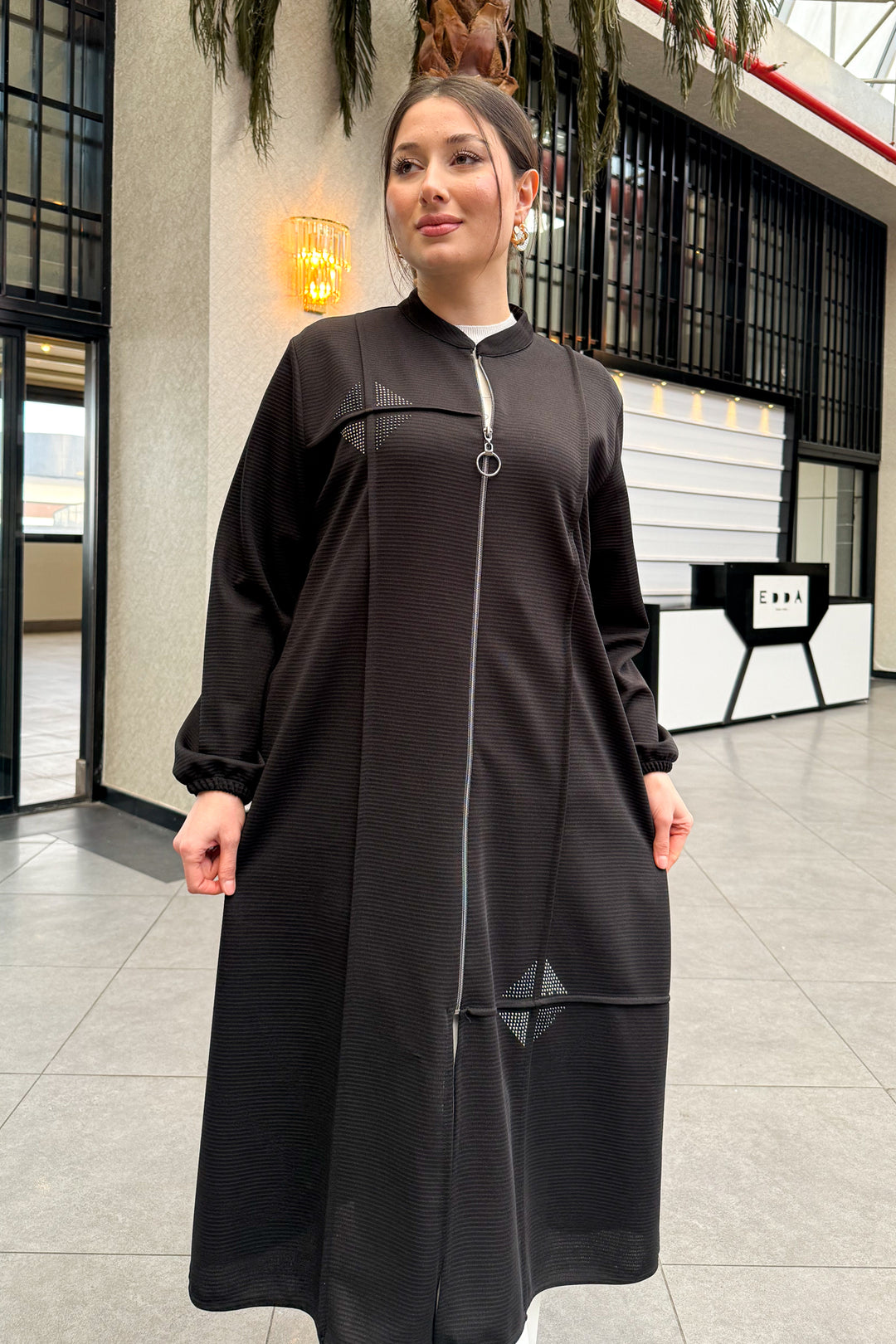 MPL Women's Plus Size Ottoman Stone-Embellished Coat 7518 - Hilversum