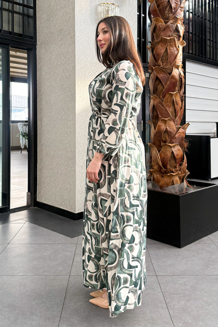 MPL Women's Plus Size Patterned Long Dress 7535 - Atenco