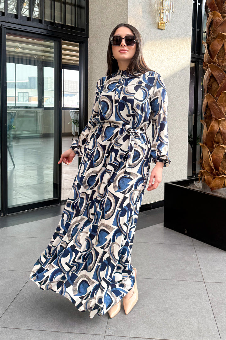 MPL Woman Plus Size Patterned Long Dress 7535 - San Gabriel