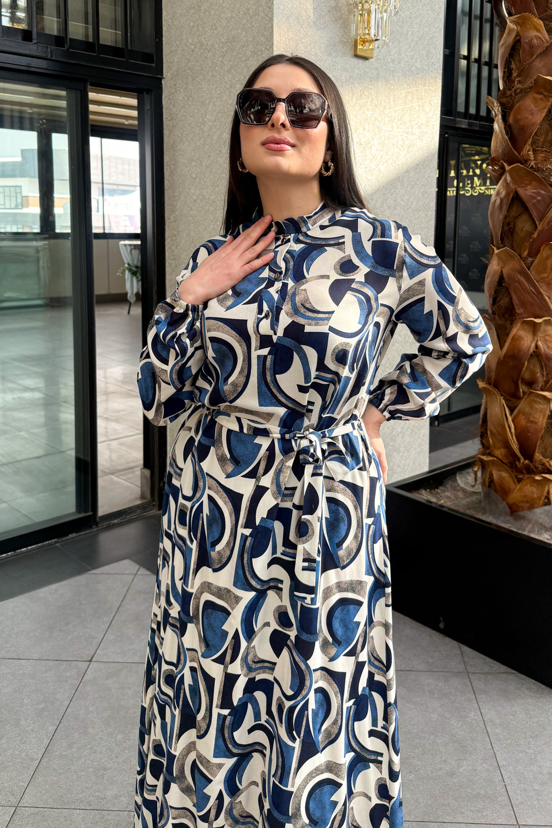 MPL Woman Plus Size Patterned Long Dress 7535 - San Gabriel