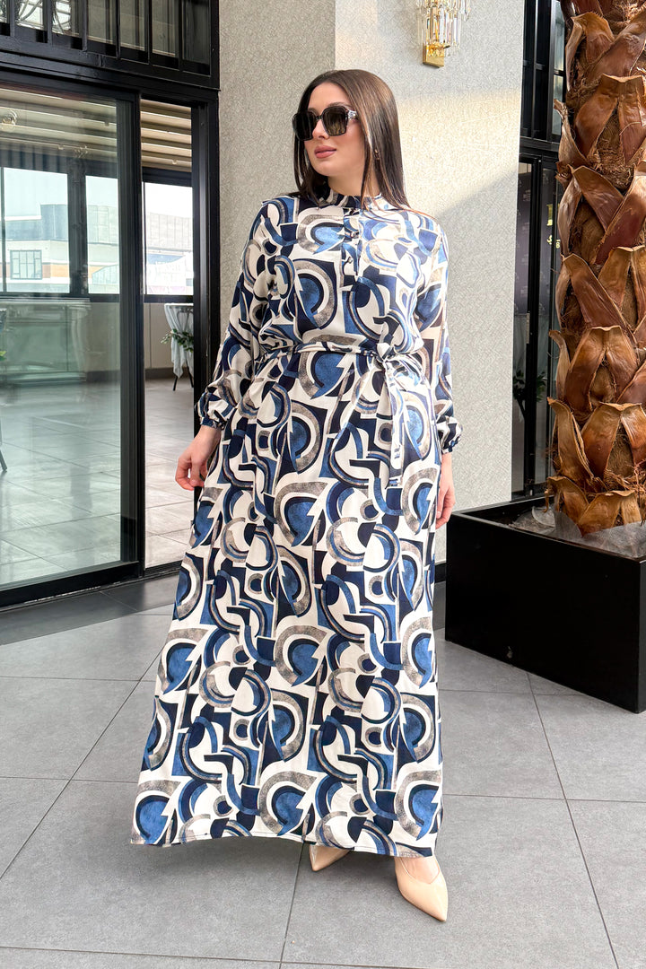 MPL Woman Plus Size Patterned Long Dress 7535 - San Gabriel
