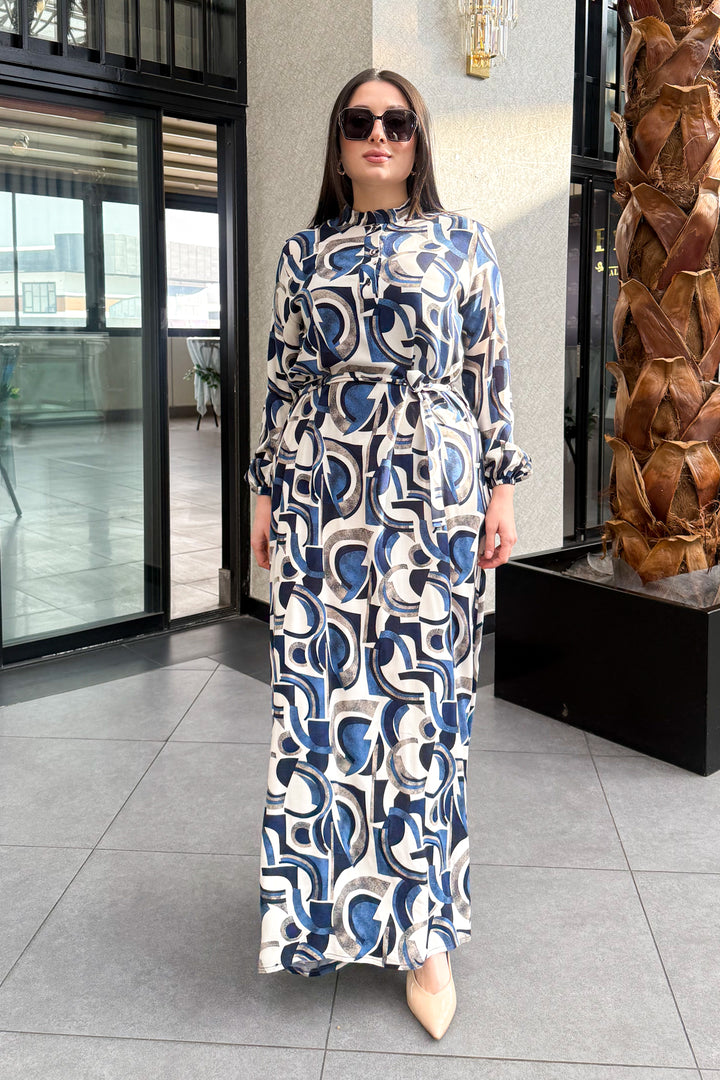 MPL Woman Plus Size Patterned Long Dress 7535 - San Gabriel