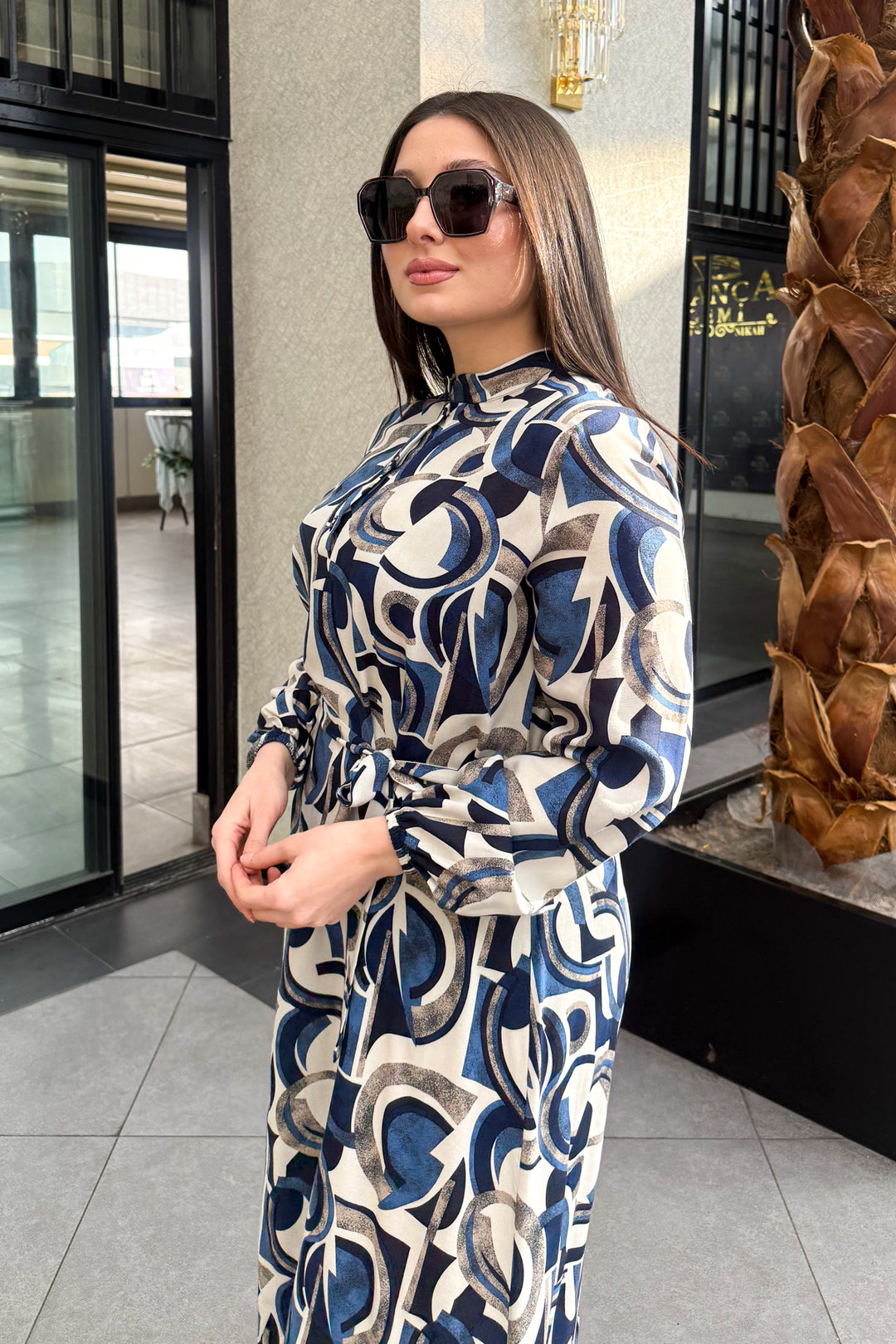 MPL Woman Plus Size Patterned Long Dress 7535 - San Gabriel