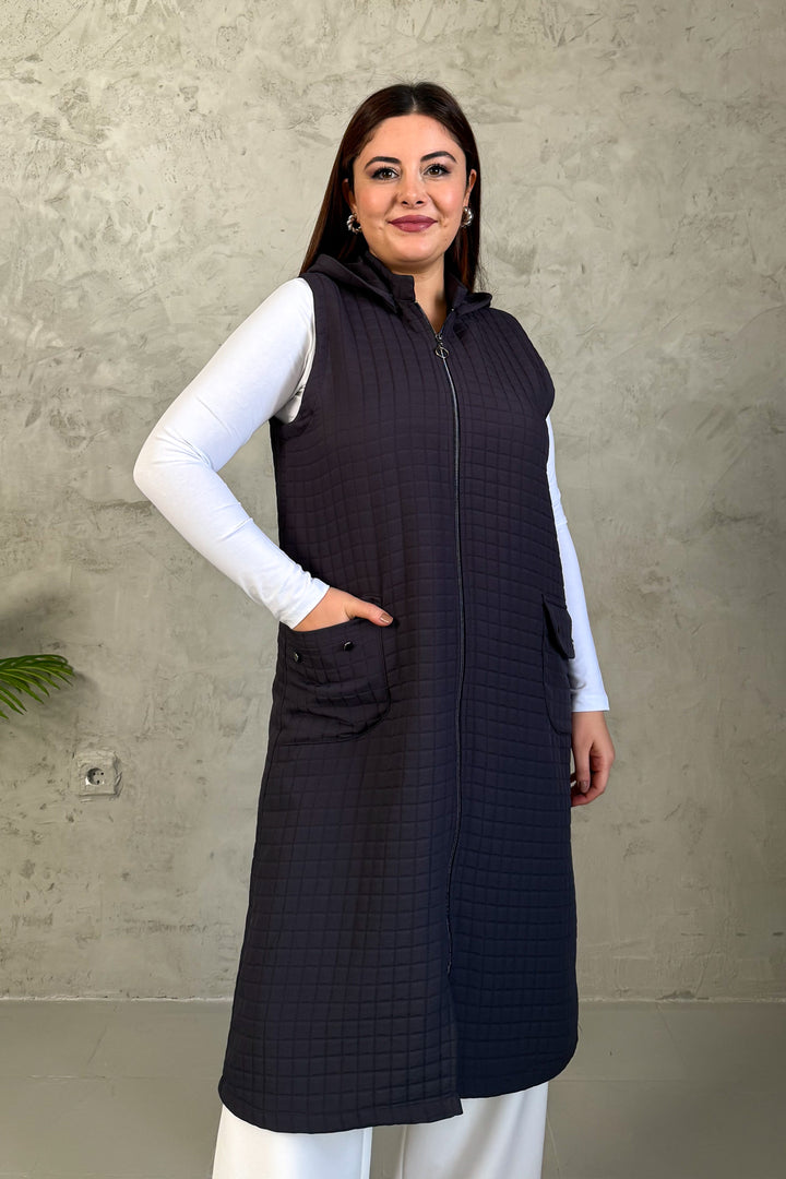MPL Woman Quilted Zippered Long Vest 7545 - Igualada