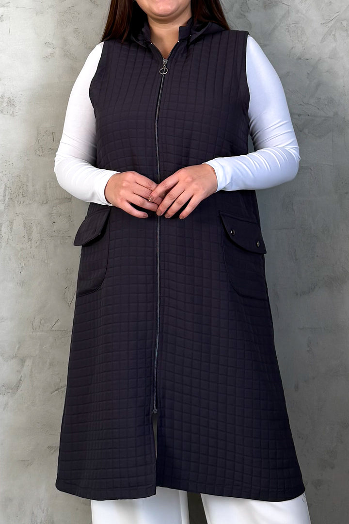 MPL Woman Quilted Zippered Long Vest 7545 - Igualada