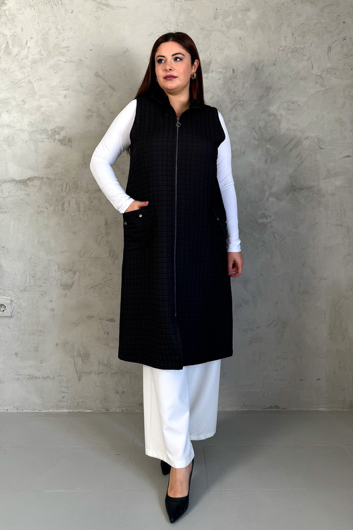 MPL Woman Quilted Zippered Long Vest 7545 - Lauderdale Lakes