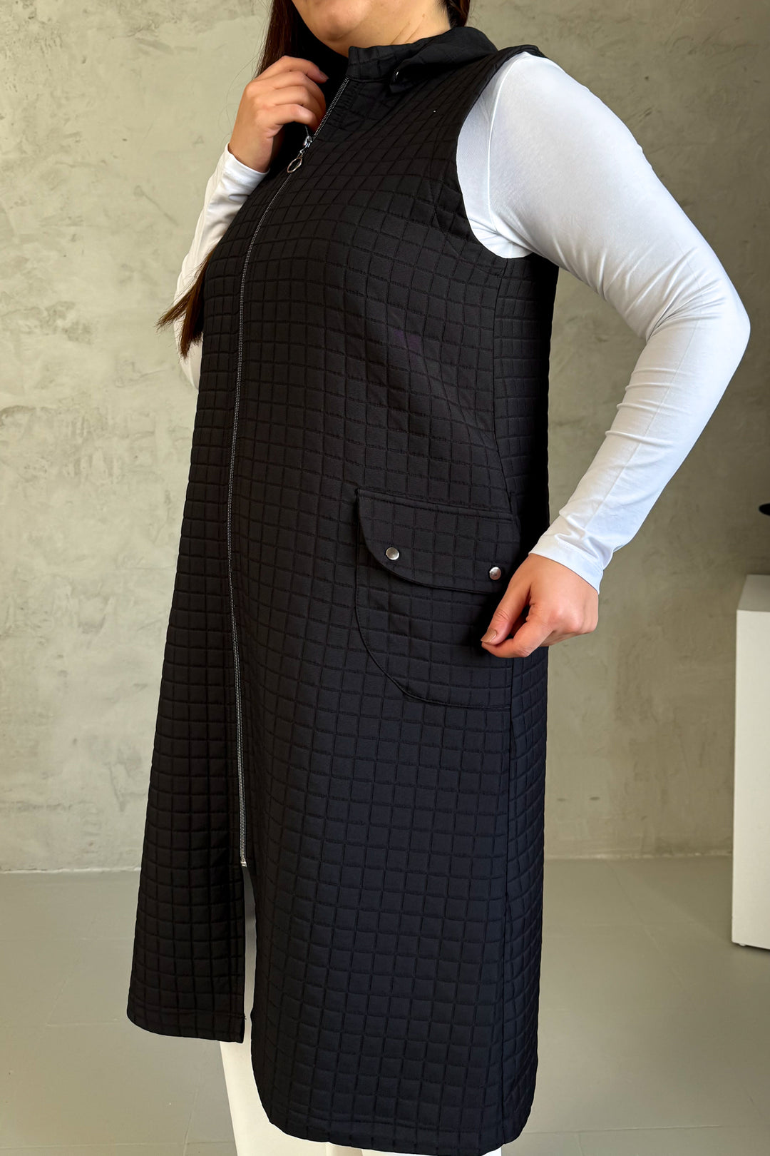 MPL Woman Quilted Zippered Long Vest 7545 - Lauderdale Lakes