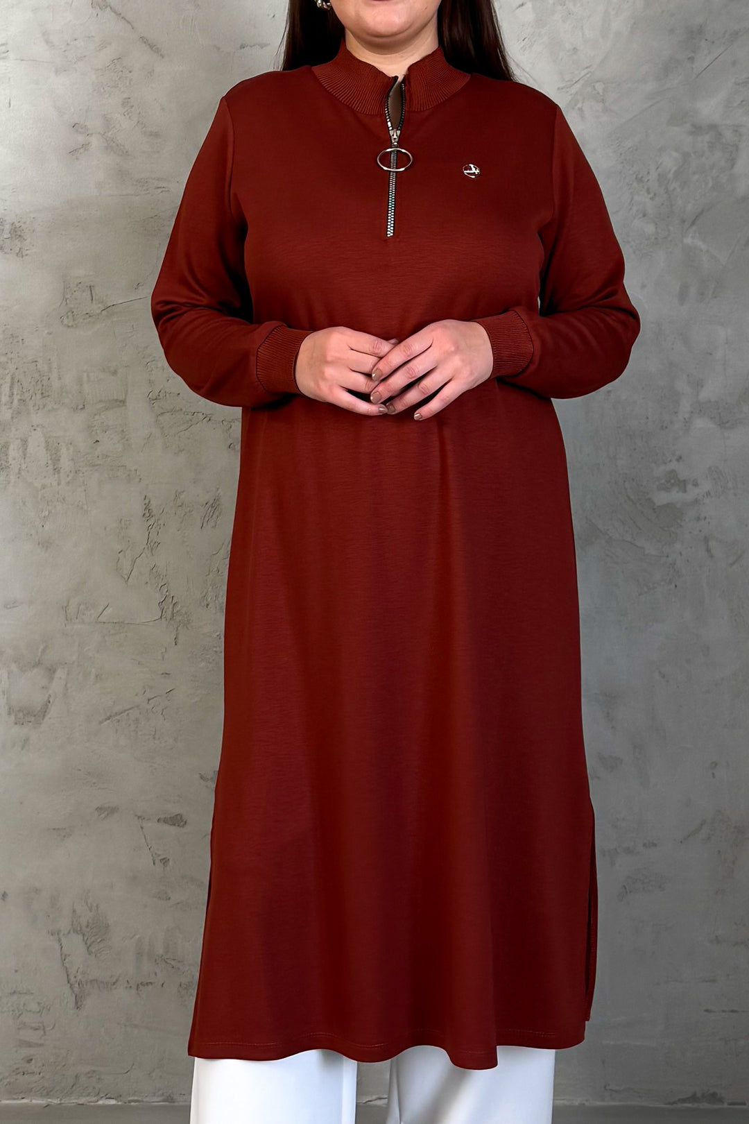 MPL Women's Collar Zippered Modal Long Tunic 7561 - Grand Prairie