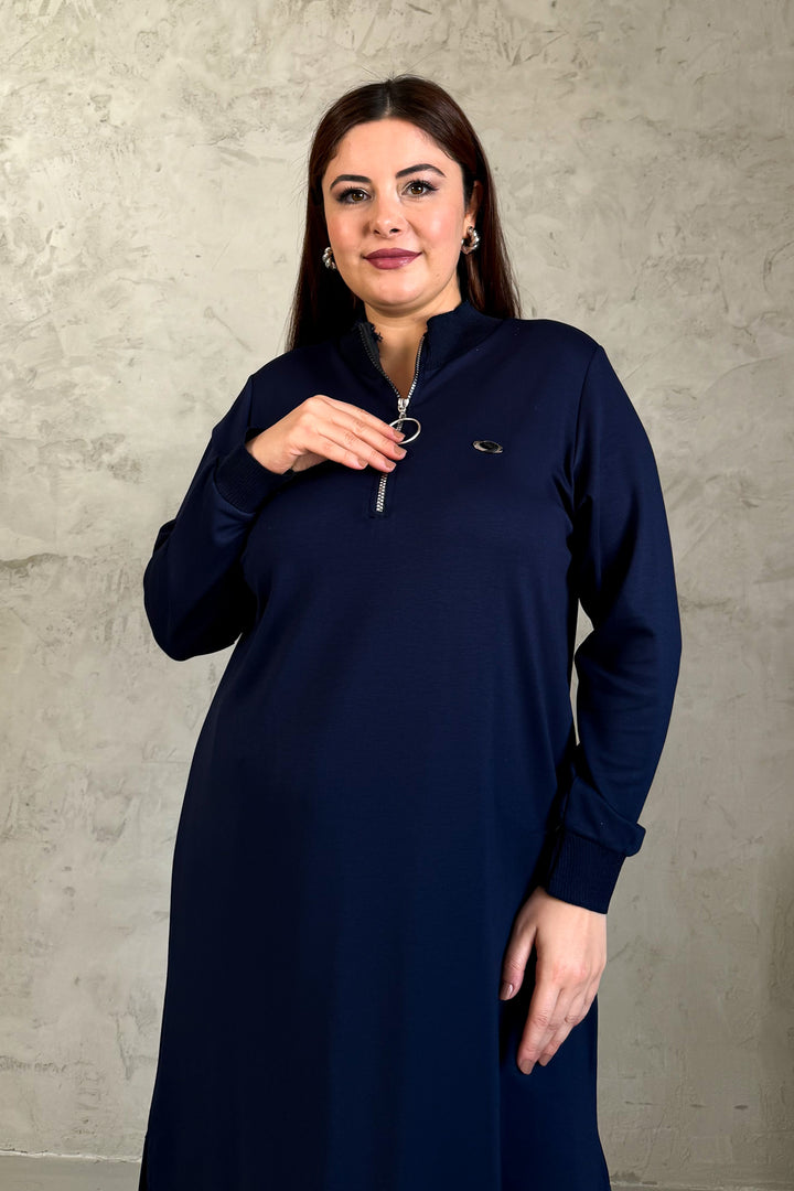 MPL Women's Collar Zippered Modal Long Tunic 7561 - Vushtrri