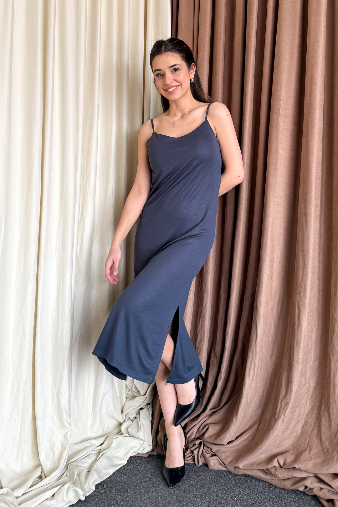 MPL Woman String Strap Slit Dress 6128 - Pasco