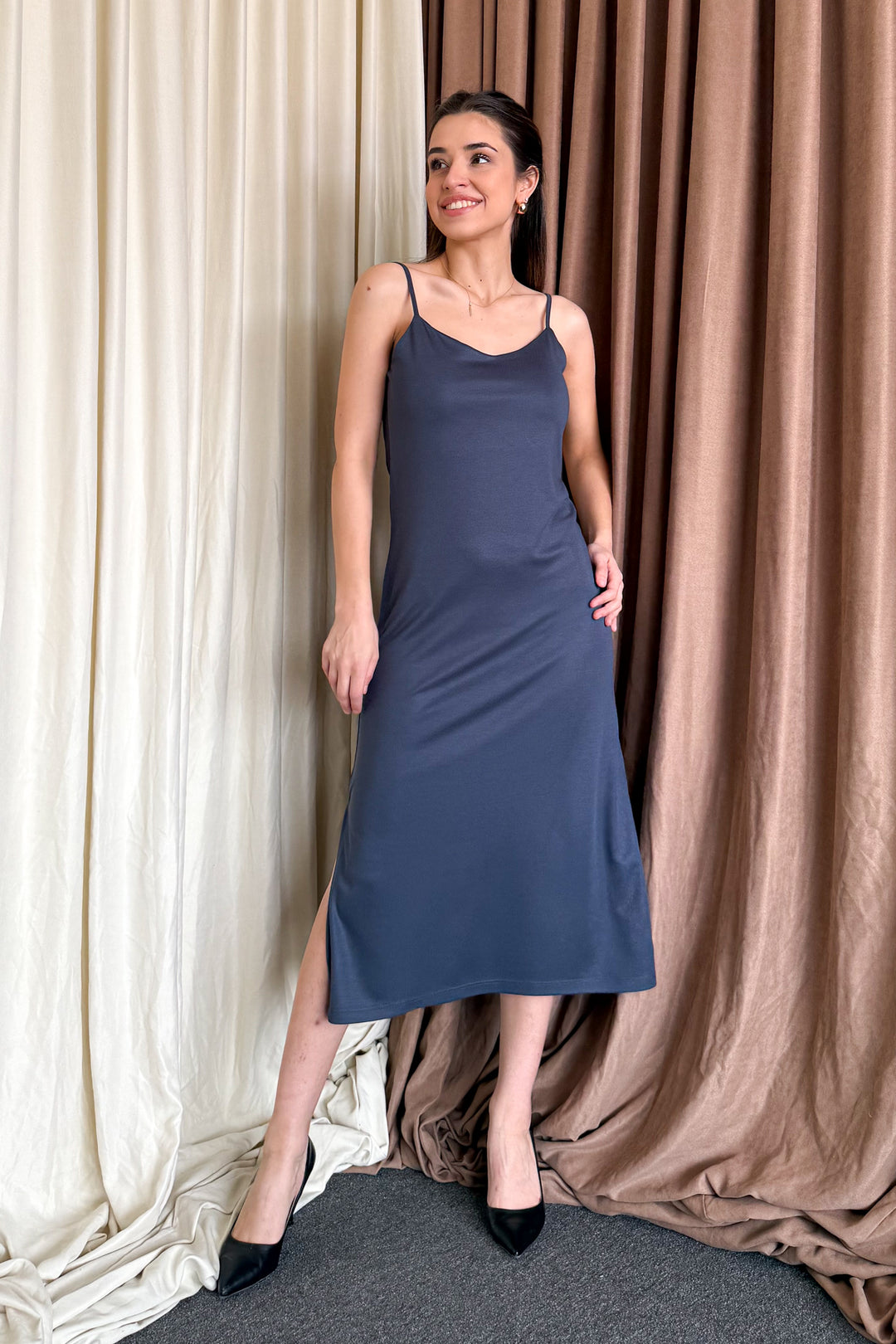 MPL Woman String Strap Slit Dress 6128 - Pasco