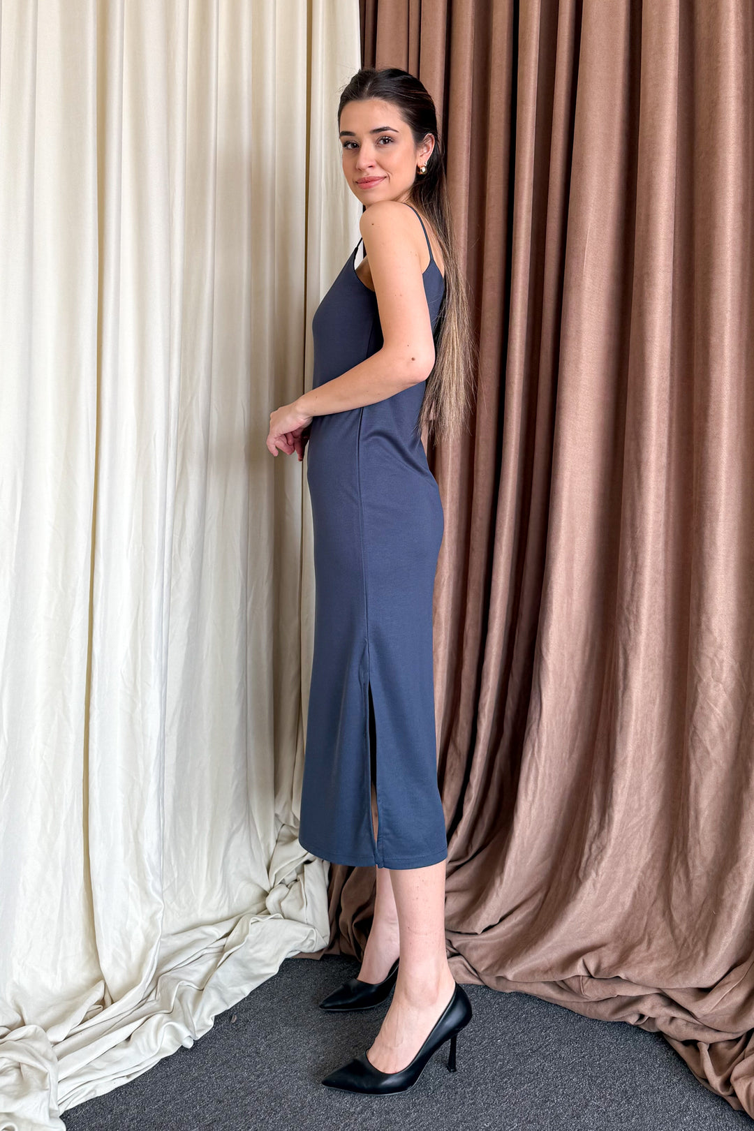 MPL Woman String Strap Slit Dress 6128 - Pasco