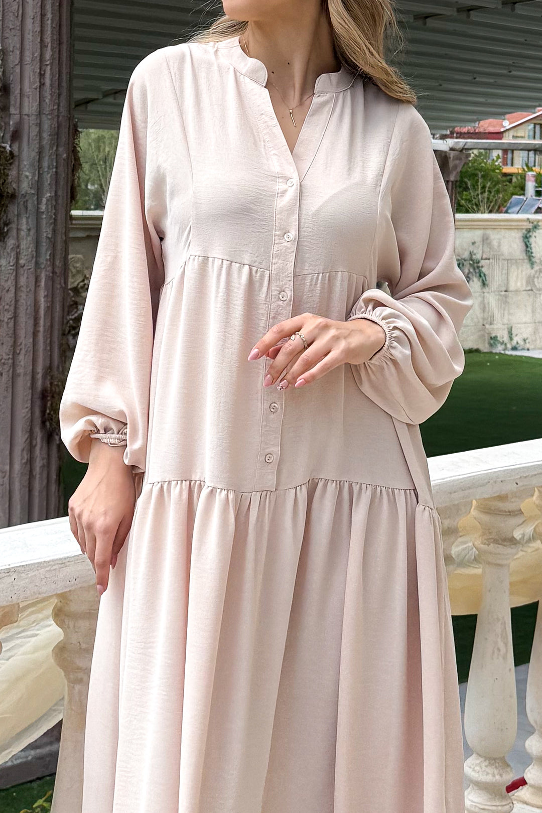MPL Woman Collar Buttoned Long Dress 2527 - Hobart