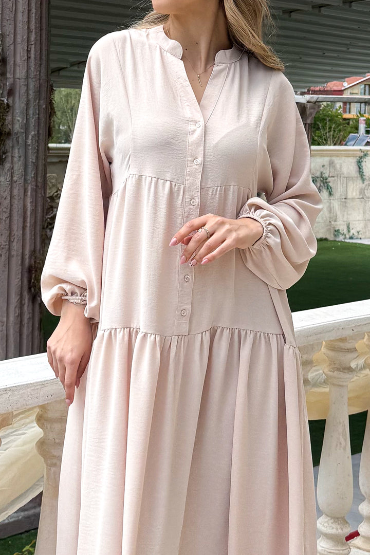 MPL Woman Collar Buttoned Long Dress 2527 - Hobart