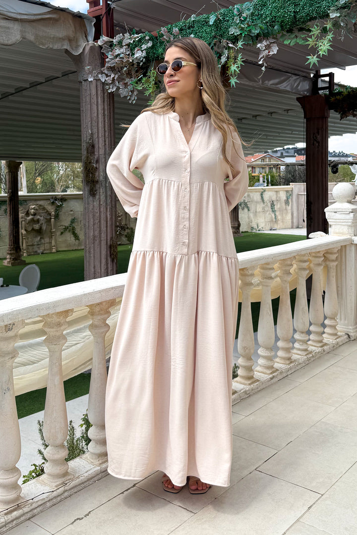 MPL Woman Collar Buttoned Long Dress 2527 - Hobart