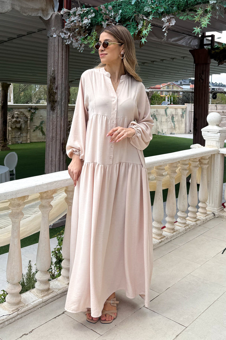 MPL Woman Collar Buttoned Long Dress 2527 - Hobart