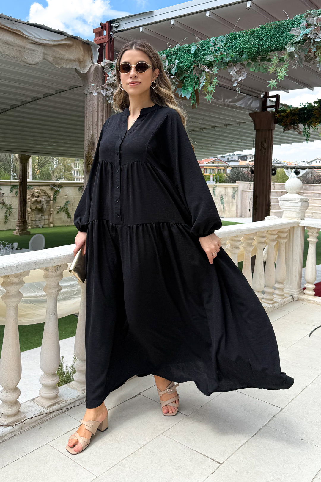 MPL Woman Collar Buttoned Long Dress 2527 - Havant
