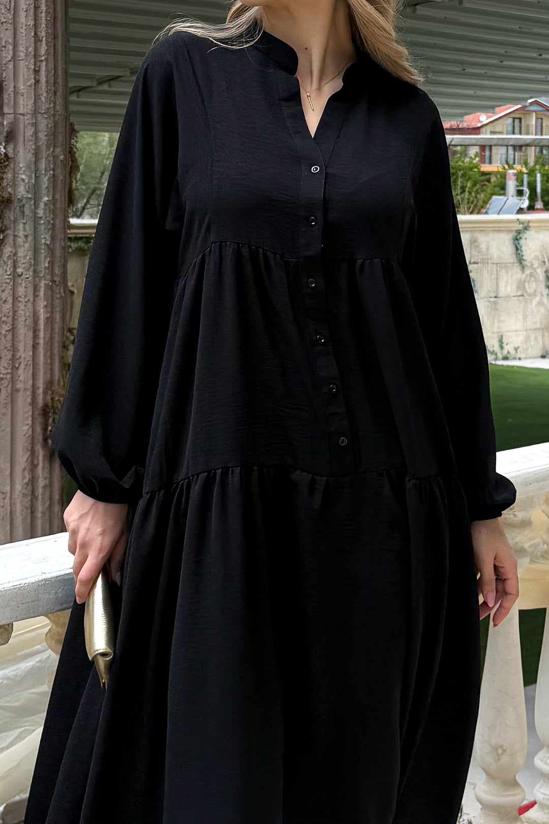 MPL Woman Collar Buttoned Long Dress 2527 - Havant