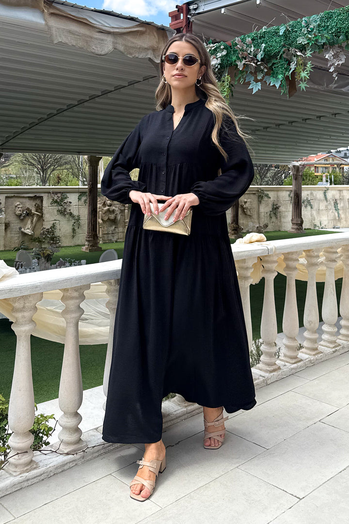 MPL Woman Collar Buttoned Long Dress 2527 - Havant