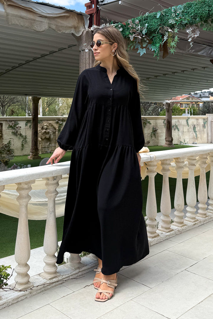 MPL Woman Collar Buttoned Long Dress 2527 - Havant