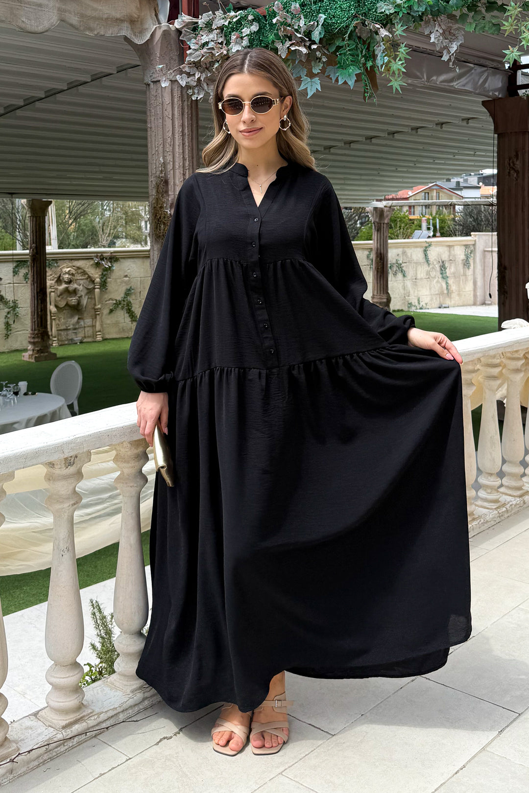 MPL Woman Collar Buttoned Long Dress 2527 - Havant