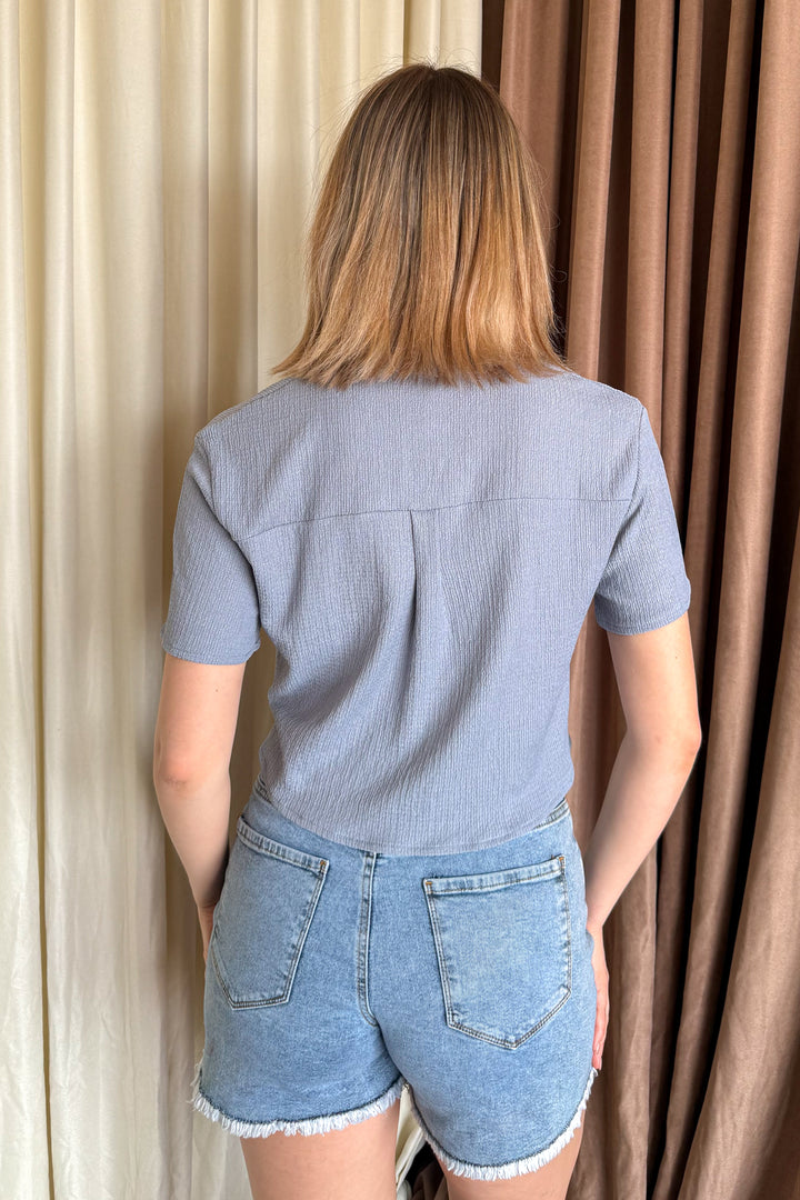 MPL Woman Short Sleeve Buttoned Crop Shirt 5319 - Framingham