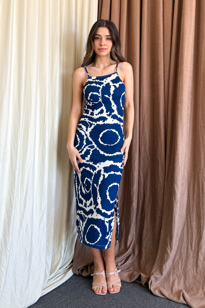 MPL Woman Batik Patterned String Strap Dress 5573 - Pinellas Park