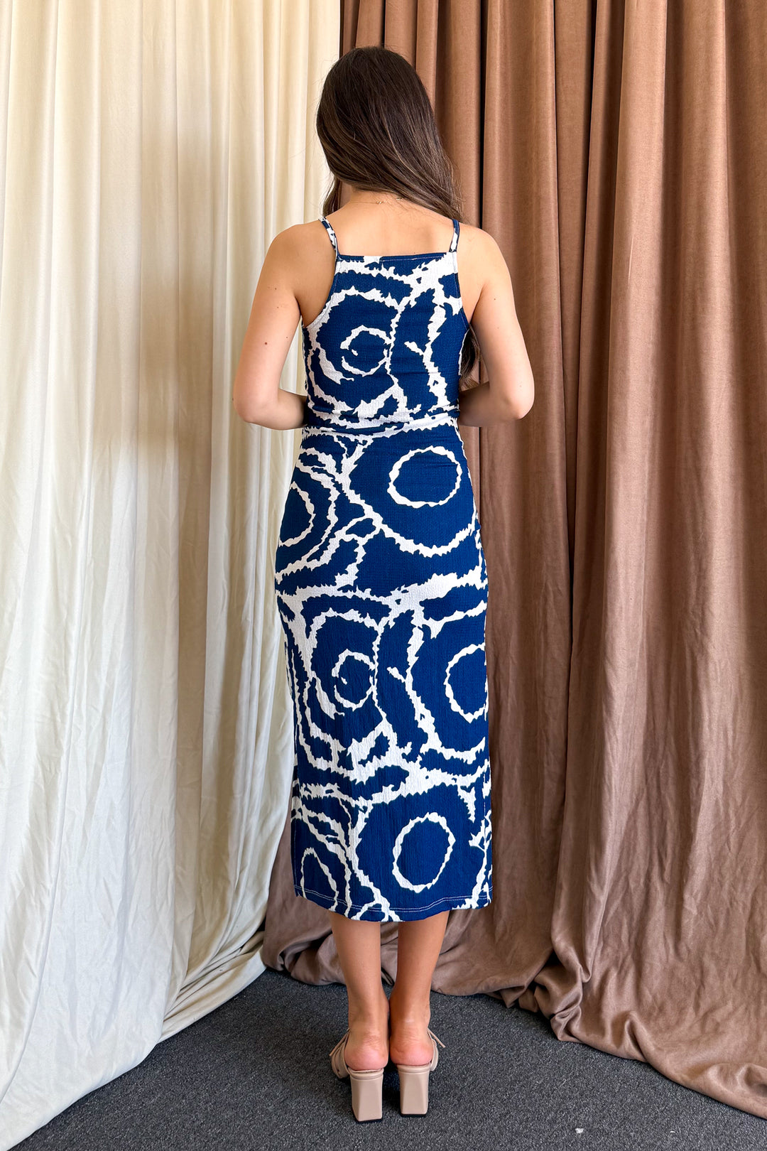 MPL Woman Batik Patterned String Strap Dress 5573 - Pinellas Park