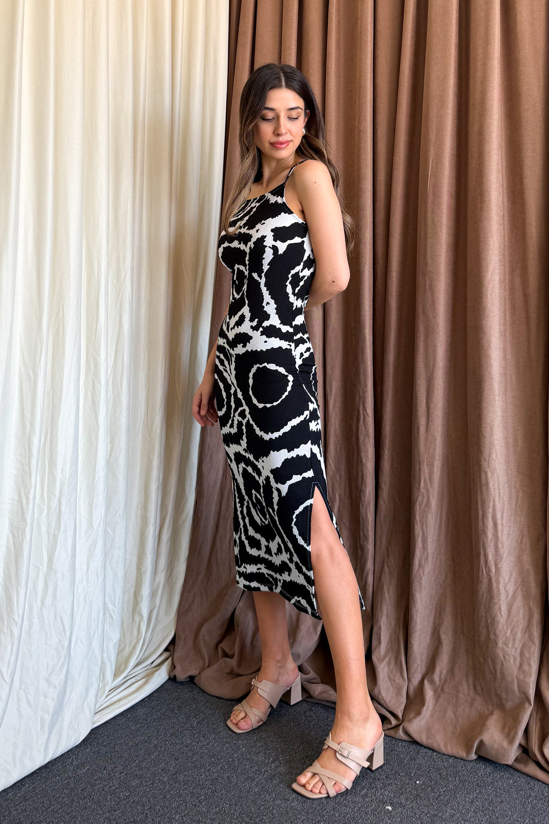 MPL Woman Batik Patterned String Strap Dress 5573 - Leamington