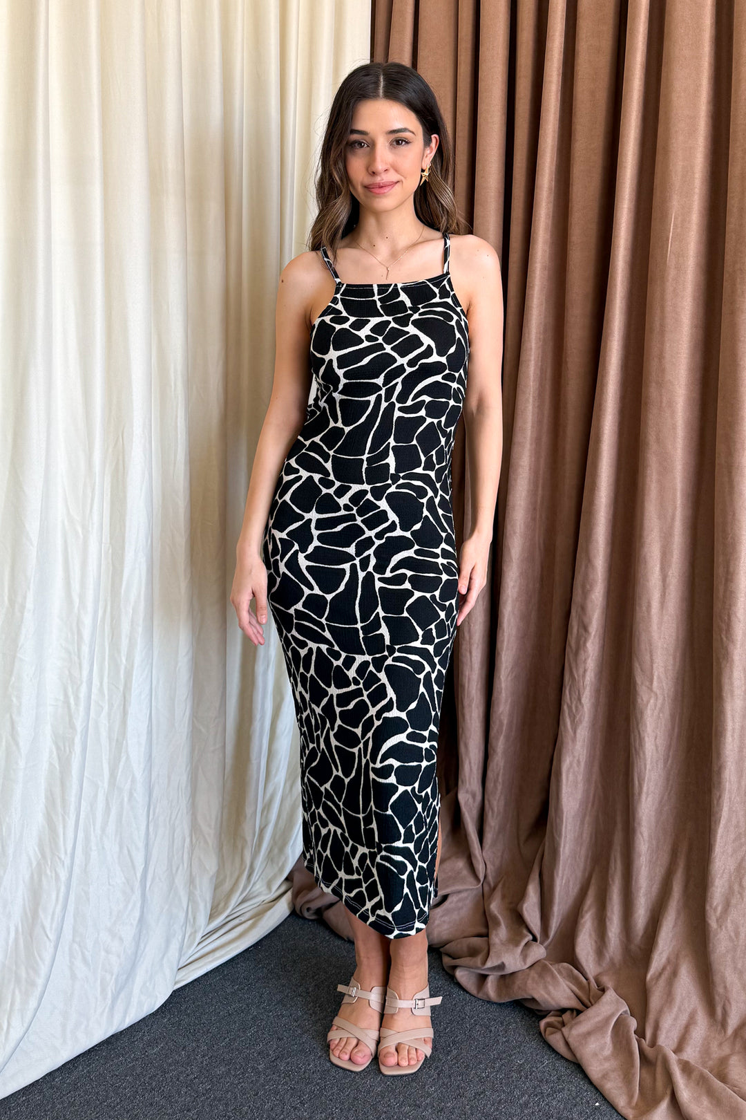 MPL Woman Marble Pattern String Strap Dress 5573 - Airdrie