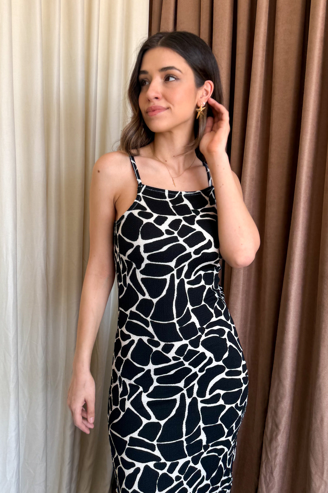 MPL Woman Marble Pattern String Strap Dress 5573 - Airdrie