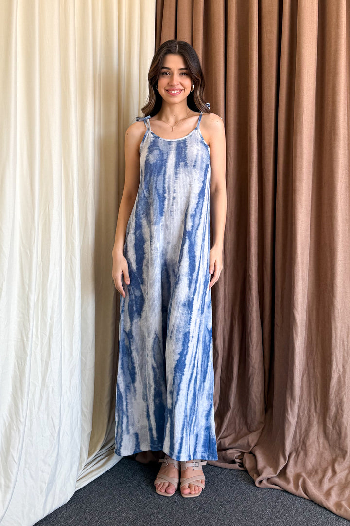 MPL Woman Batik Patterned String Strap Long Dress 5693 - Waterlooville