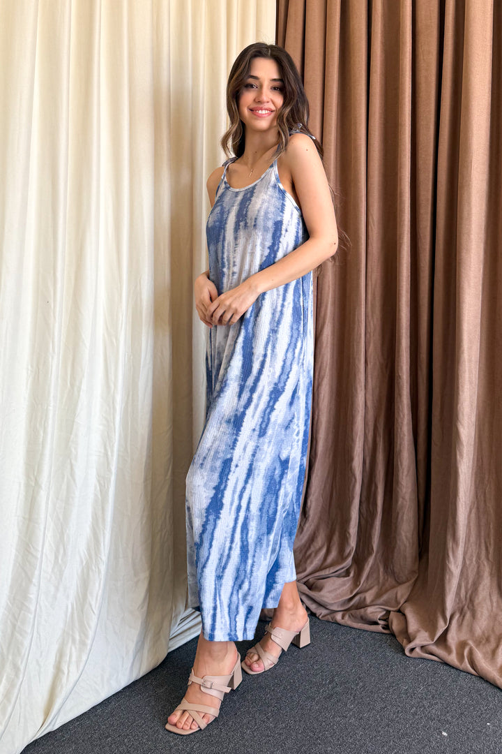MPL Woman Batik Patterned String Strap Long Dress 5693 - Waterlooville