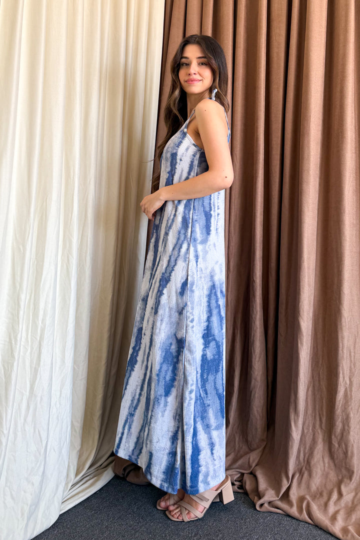 MPL Woman Batik Patterned String Strap Long Dress 5693 - Waterlooville