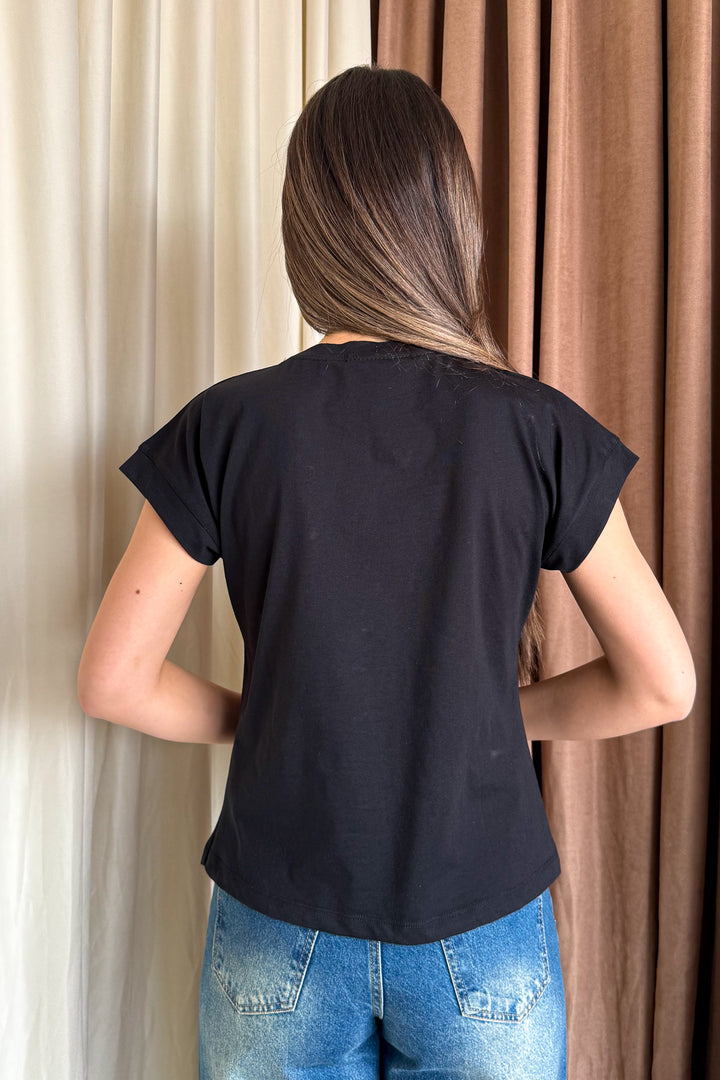 MPL Woman Front Diamond Stone Round Neck T-shirt 5817 - Bridgeport